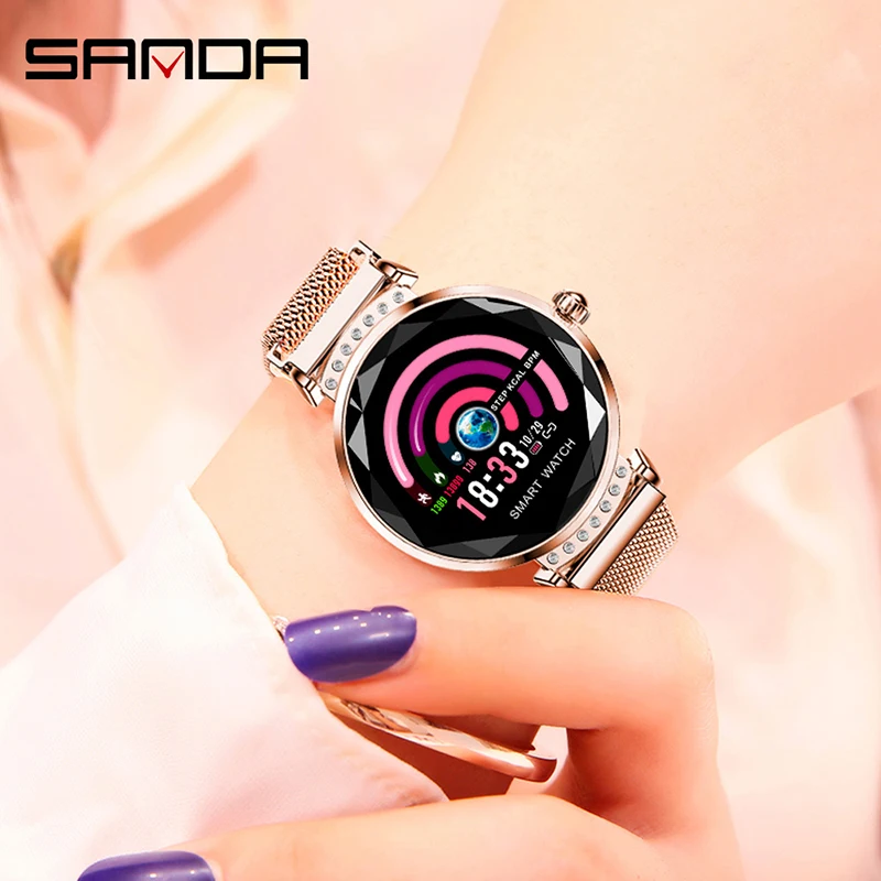 Ceny SANDA H2 kobiety fizjologiczne okresie przewidywania inteligentny sukienka zegarki na rękę ciśnienie krwi przypomnienie o połączeniu pulsometr kalorii