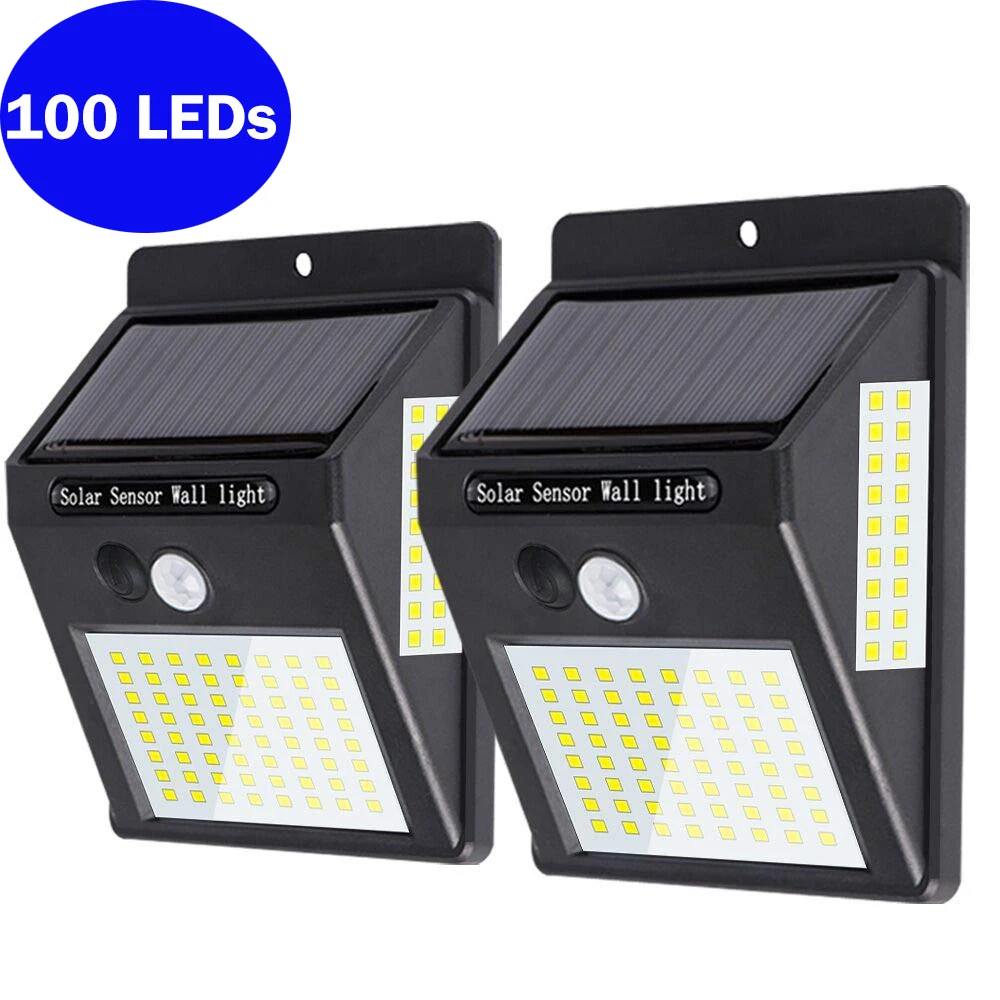 

100 LED Solar Light Outdoor Solar Lamp PIR Motion Sensor Wall Light Waterproof Solar Powered Sunlight for Garden Decoration
