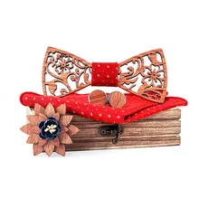 Мужской ручной деревянный галстук-бабочка модный Повседневный носовой платок набор мужской галстук-бабочка деревянный полый резной и коробка noeud papillon homme 50