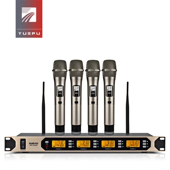 

High Quality! YUEPU RU-U400 4 Channels Karaoke Microphone Wireless Professional System for Conference Stage Simultaneously Use