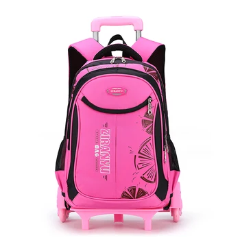 

Kids Student School bag On wheels Children School Rolling backpacks for Children shoulder bag for Girls Boys School Trolley bags