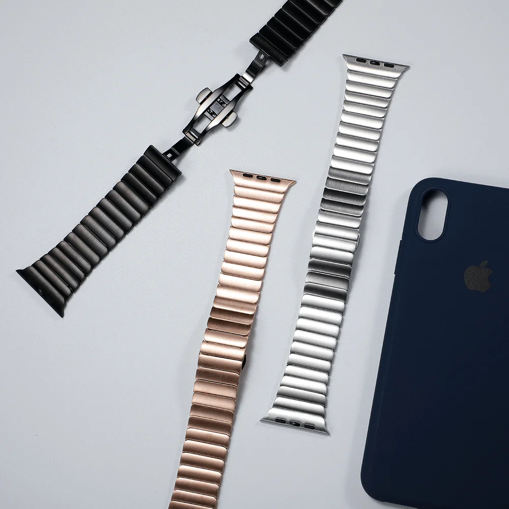 Ссылка браслет для Apple watch группа 42 мм/38 мм iWatch 4 группа 44 мм/40 мм нержавеющая сталь ремешок для часов Ремешок для Apple watch 4 3 2