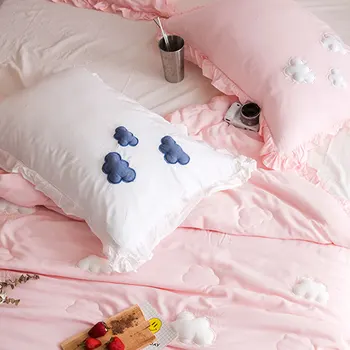 

Cloud Pillow Case 3D Cloud Bedding Pillow Cover Cushion Cases Home Textile Solid Color Bedroom Pillowcase A Pair Cushion Covers