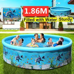 2021MAX 186x40cm Children Inflatable Pool Bathing Tub Baby Kid Home Outdoor Large Swimming Pool Inflatable Square Swimming Pool