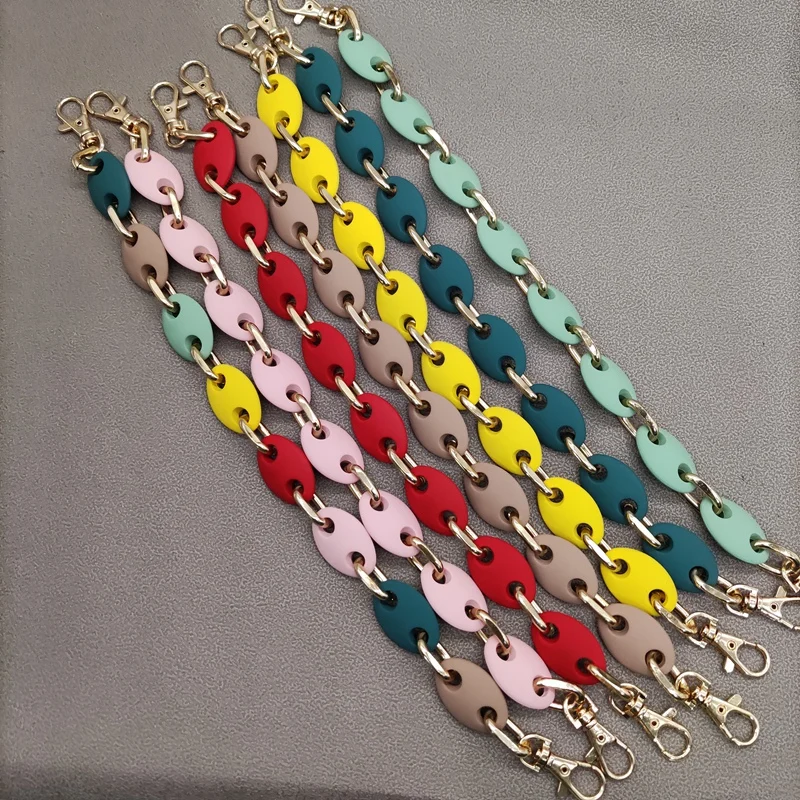 Hot Sale 30cm Colorful Resin Handles Fashion Bead Straps Replaceable Acrylic Handbag Chains DIY Bag Accessories for Women Bags new detachable replacement handbag straps acrylic resin chains fashion colorful bag accessories for women shoulder bags