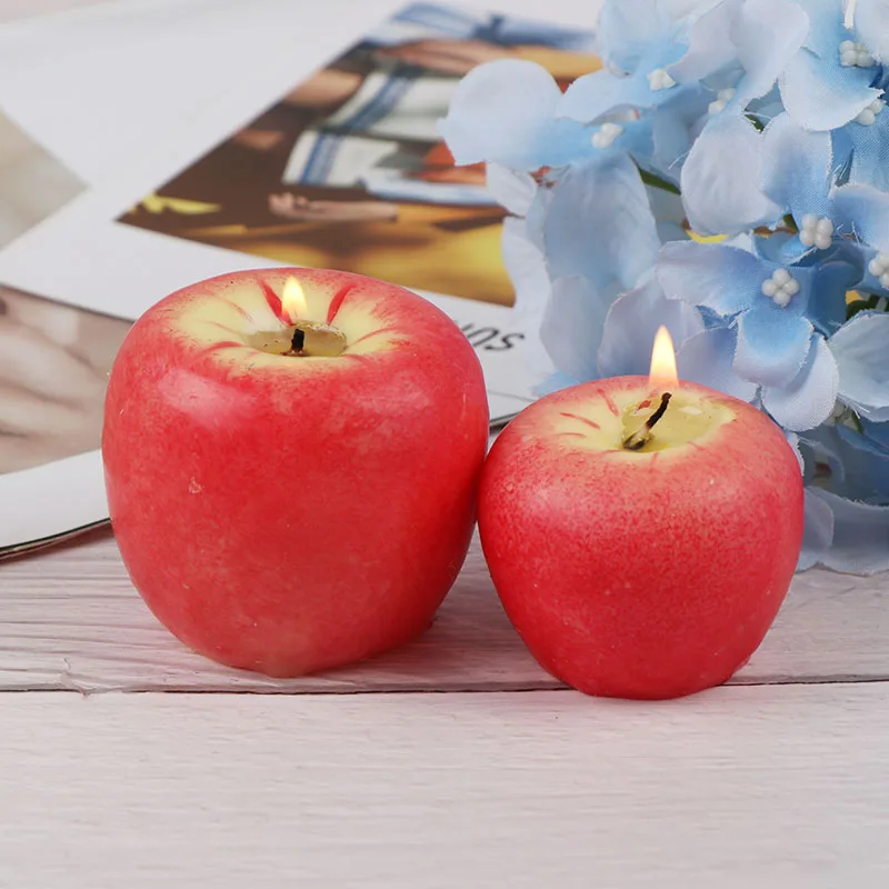 Fruit Candles Christmas Simulation Artificial Apple Shape Eve Wedding Party Decoartion Supplies Creative Gift | Дом и сад