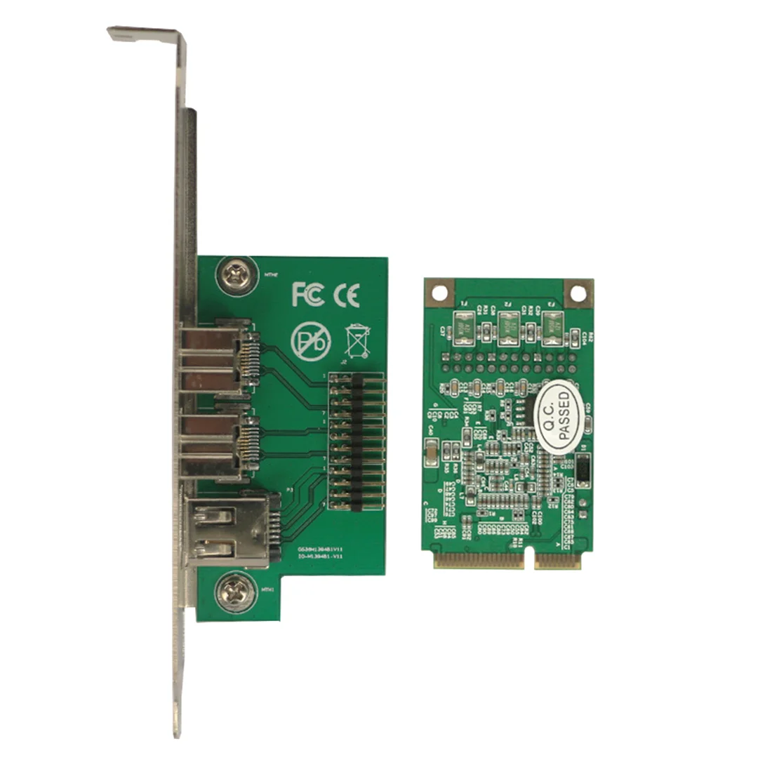  Mini Tarjeta de controlador PCI-E a IEEE 1394 Combo 1x 1394A 6Pin y 2x 1394B 9Pin adaptador para cá