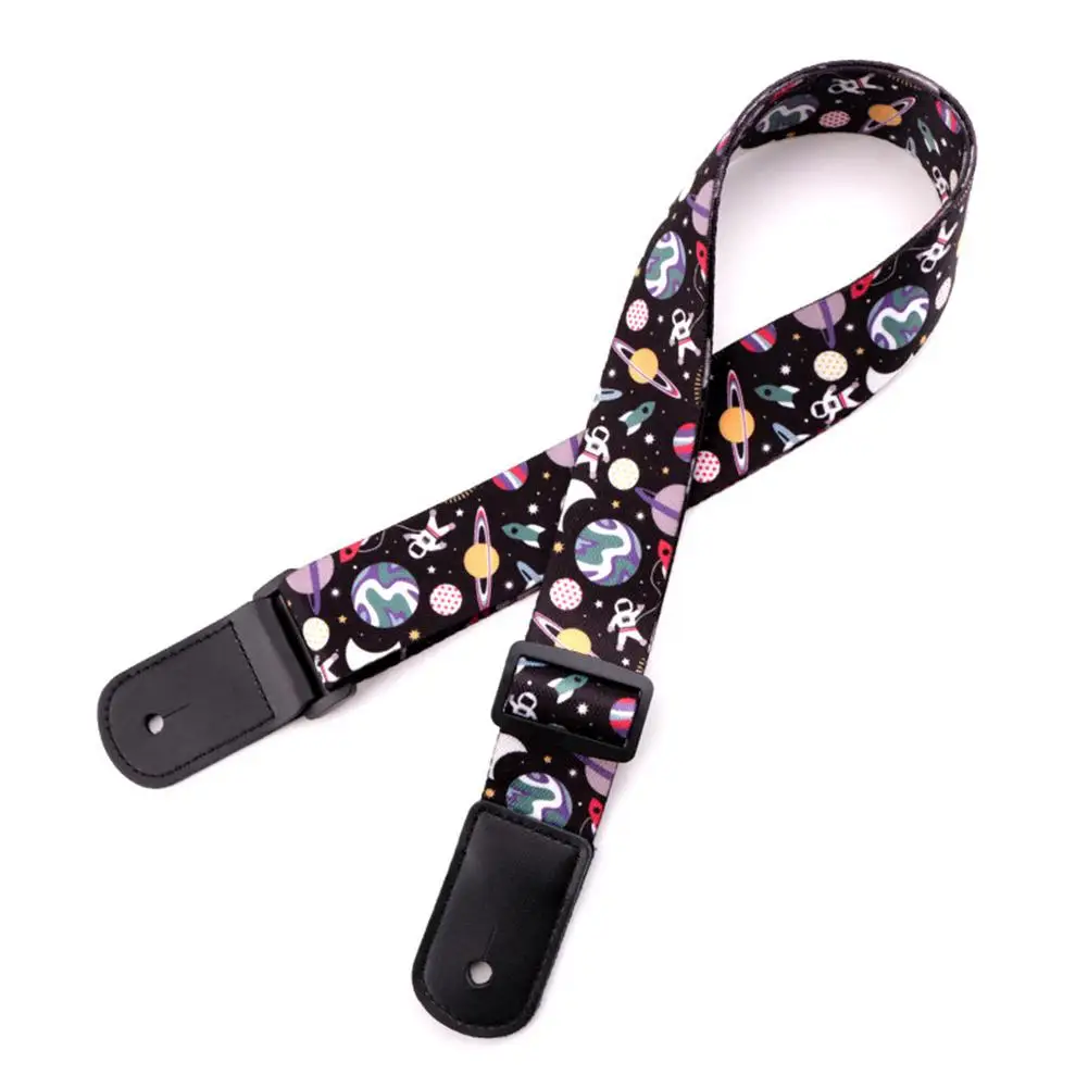 Lovely Ukulele Strap Polyester Aerospace Pattern Band Guitar Straps
