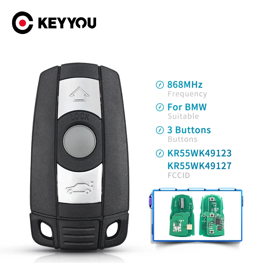 KEYYOU Замена 868 МГц 3 кнопки Управление автомобиля интеллектуальный пульт
