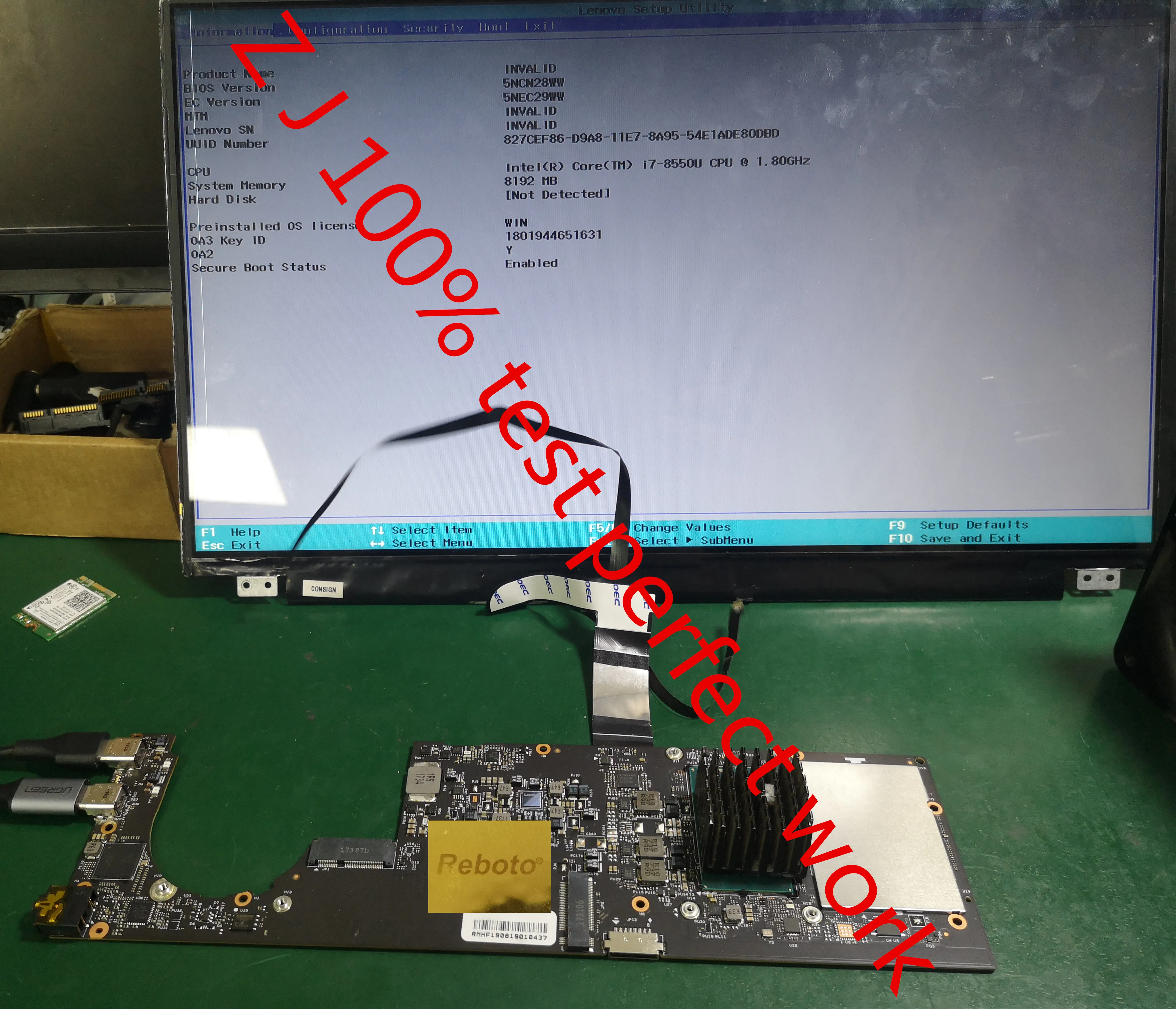 Материнская плата для ноутбука lenovo YOGA 920-13IKB с SR3LC I7-8550U 8 ГБ ОЗУ FRU 5B20Q09627 DYG60 NM-B291 протестированная Быстрая