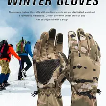 Водонепроницаемые зимние теплые перчатки для мужчин и женщин, походные лыжные мотоциклетные перчатки, зимние перчатки с сенсорным экраном, Зимняя перчатка-ветровка