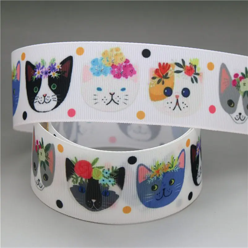 DHK 1.5'' 5yards fox cat animals printed grosgrain Ribbon Accessory hairbow headwear decoration DIY Wholesale 38mm E1615 - Цвет: 4