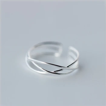 

100% 925 Sterling Silver Geometric Shape Adjustable Open Wedding Bands Midi Knuckle Finger Rings for Women Girls Gifts