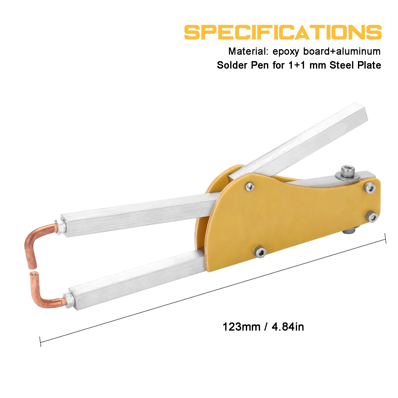 Spot Welding Machine Pressure Adjustable Special-shaped Epoxy Board Butt-Soldering Tongs Solder Pen 1+1 mm Steel Plate