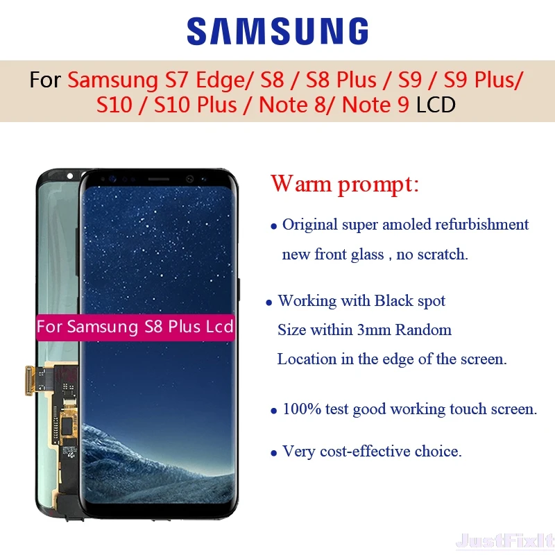 Для Samsung Galaxy S7 Edge S8 Plus S9 Note 8 ЖК дисплей сенсорный экран дигитайзер с точечным G935f