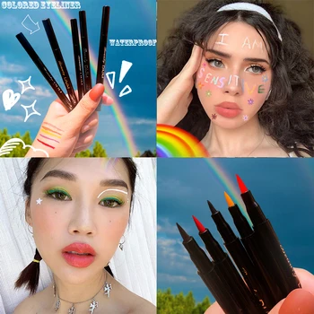 

1PCS Color Eyeliner Liquid Waterproof Easy To Make Up Dry Silkworm Pen Quick Drying Black Eye Liner Natural Color