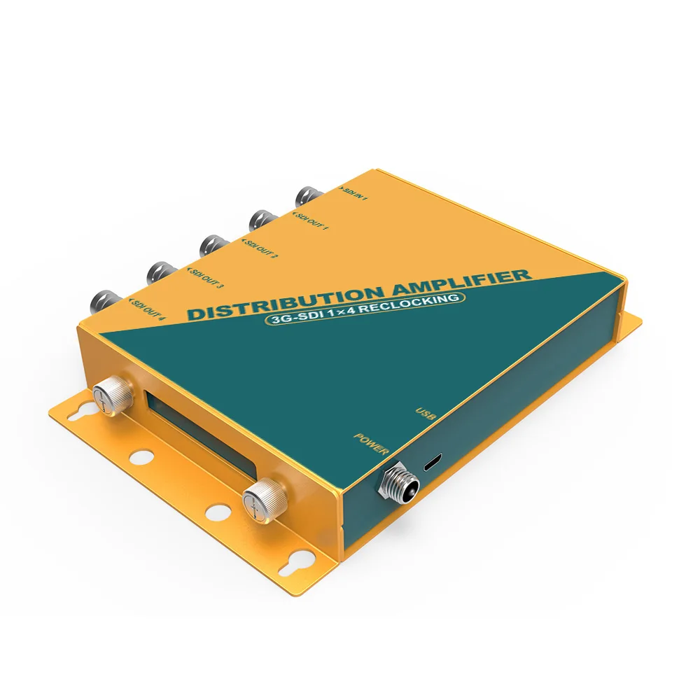 Avmatrix SD1141 Distribution Amplifier 1 Input 4 Output Audio Video SD HD 3G-SDI Splitter Support 1080P for Projector Monitor