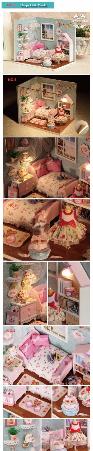 4 стиля собрать DIY игрушечный деревянный дом деревянные кукольные домики миниатюрный кукольный домик игрушки с мебели светодиодный светильник подарки на день рождения