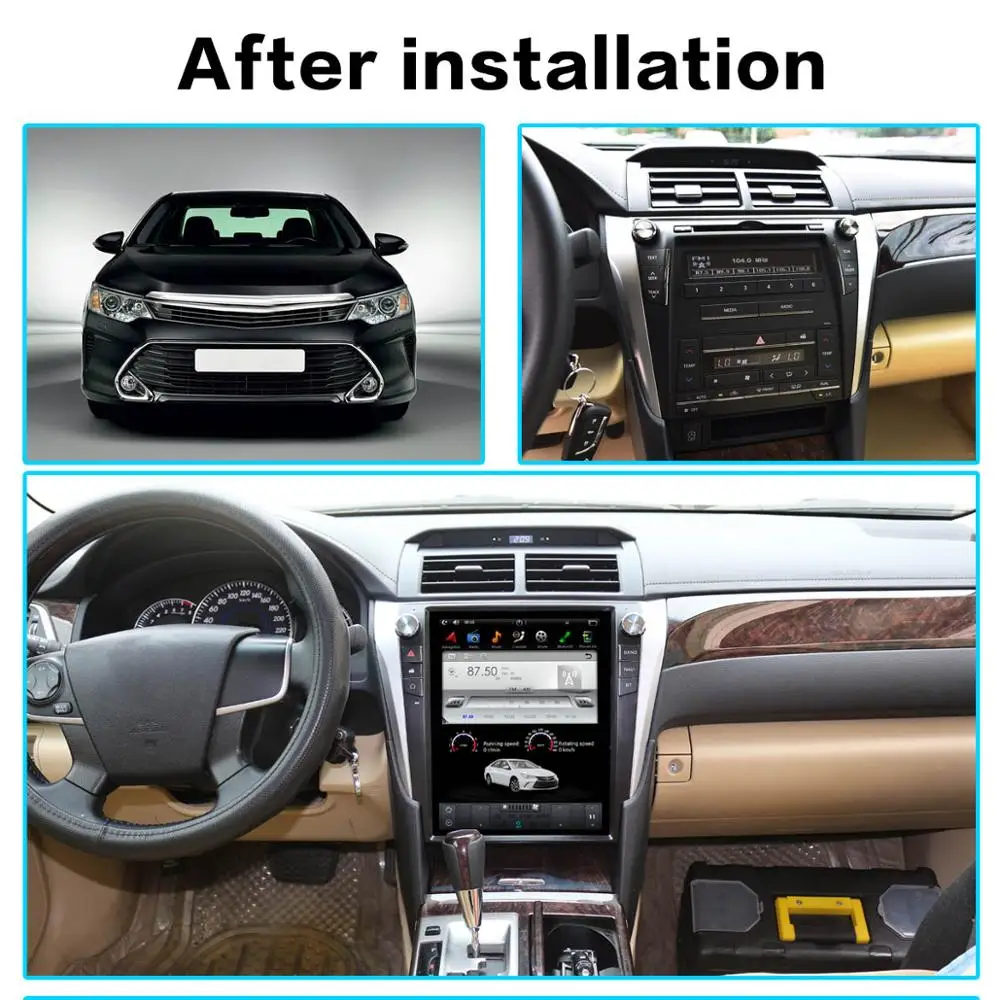 Clearance Tesla style Android 9.0 car GPS navigation for Toyota Camry 2012-2016 Auto Radio Stereo Head Unit Tape Recorder Vertical Screen 1