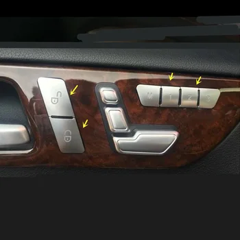 

Silver Memory Button Cover Trim Set Lock For Benz C Class W204 2008-2013 Door Useful