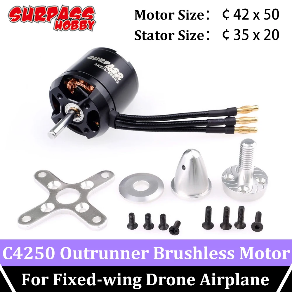 Бесщеточный двигатель SURPASS HOBBY 2 шт. C4250 600KV 800KV 70A 2-6s для радиоуправляемой модели 3d