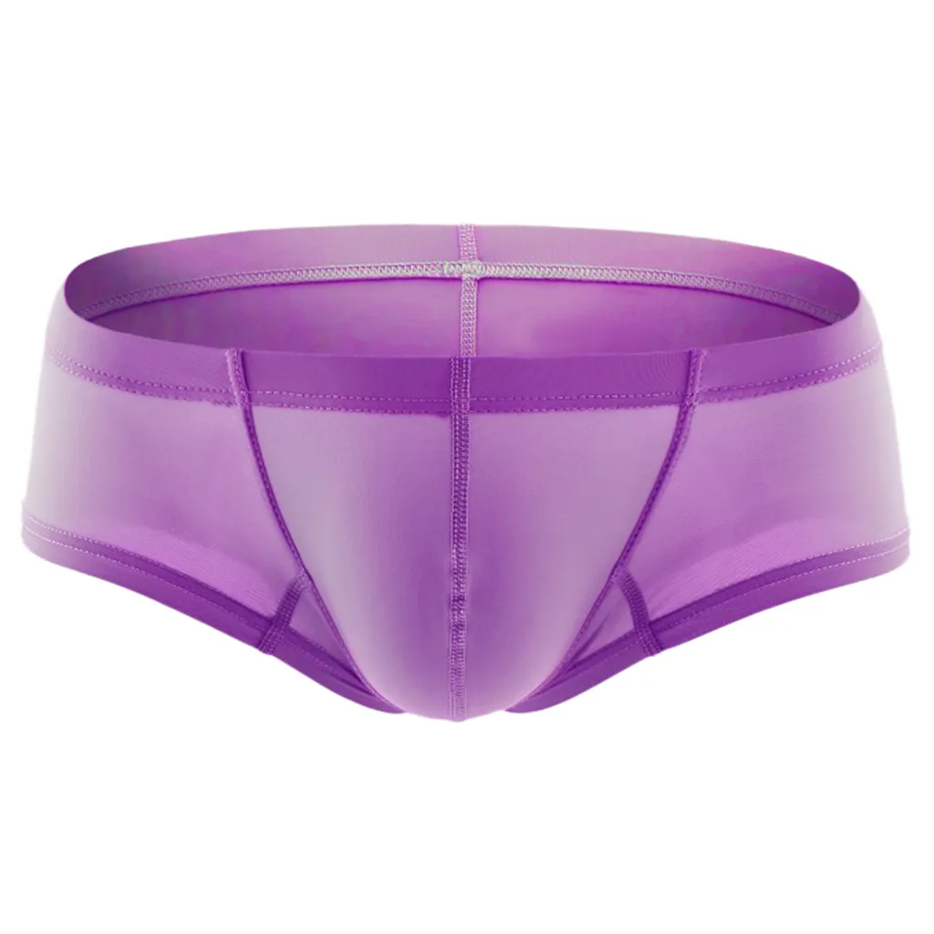 Purple Мужское сексуальное нижнее белье, прозрачные шорты с принтом губ, хлопковые дышащие мужские трусы, нижнее белье - Цвет: Purple