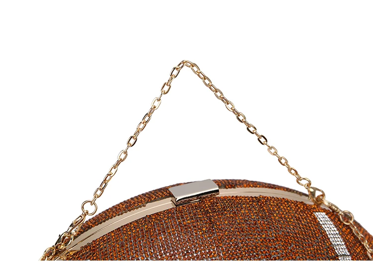 Luxy Moon Brown Unique Sequin Rugby Clutch Bag Top View