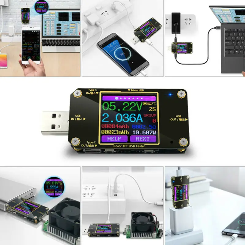 Bluetooth usb type-C измеритель мощности PD батарея напряжение мощность Емкость тестер инструмент