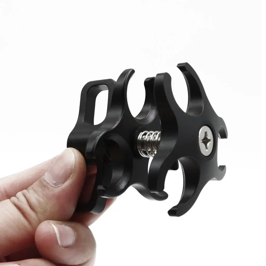 Aluminum Alloy 1`` Ball Clamp 3 Mount Hole for Diving Underwater Camera Arm Tray GoPro LED Light