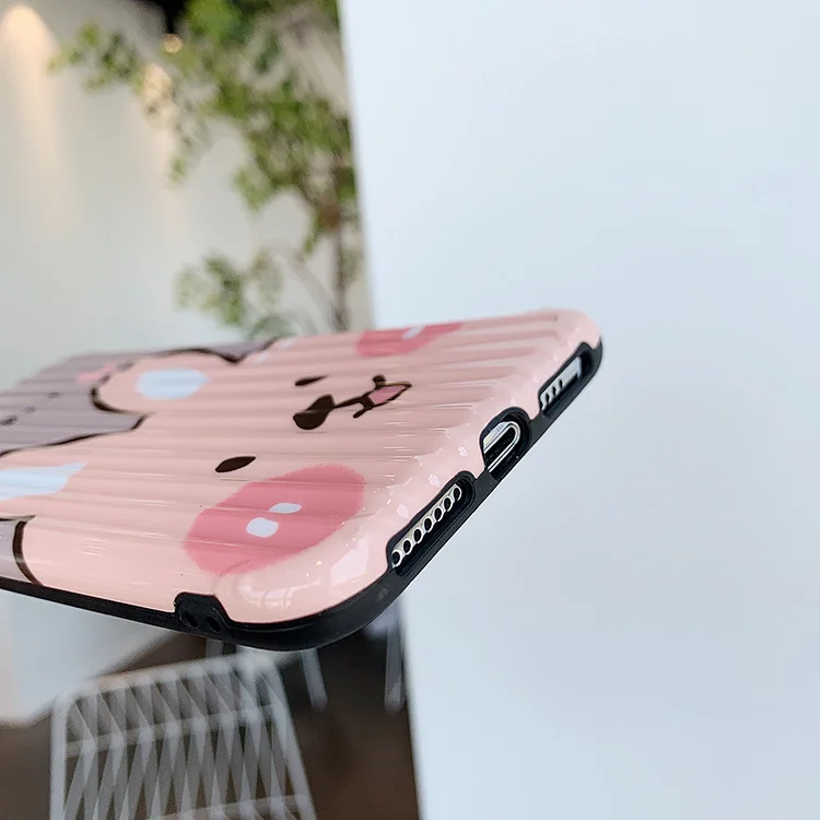 

For Luggage cute cartoon rabbit iPhoneX mobile phone shell Xr Apple XsMax anti-fall 8p/7plus female 6s soft cover