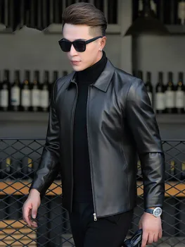 

Genuine Leather Jacket Men Real Sheepskin Coat Spring Short Motorcycle Jacket Korean Veste En Cuir Homme P-1-790 KJ1457