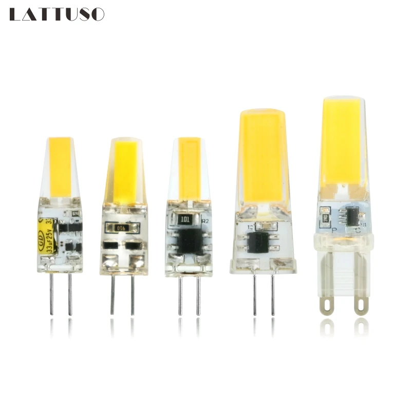Светодиодный светильник LATTUSO G4 G9 AC/DC 12 В 220 В 3 Вт 6 Вт 9 Вт COB светодиодный G4 G9 Лампа с регулируемой яркостью для хрустальных люстр