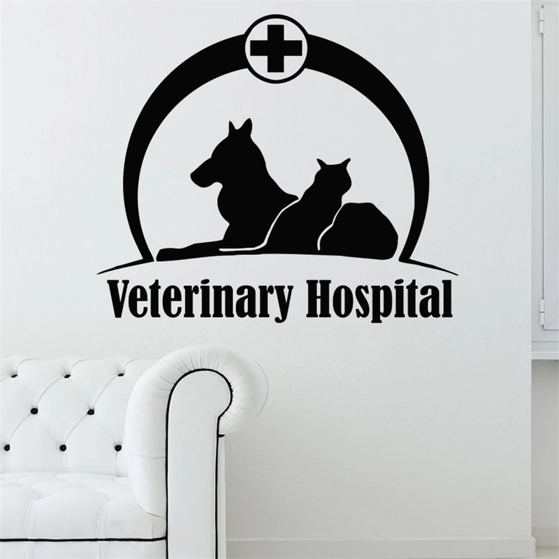 

Wall Decal Pets Pet Veterinary Medicine Veterinary Clinic Design Grooming Salon Hospital Shop Cat Dog Vinyl Sticker Décor HY1474