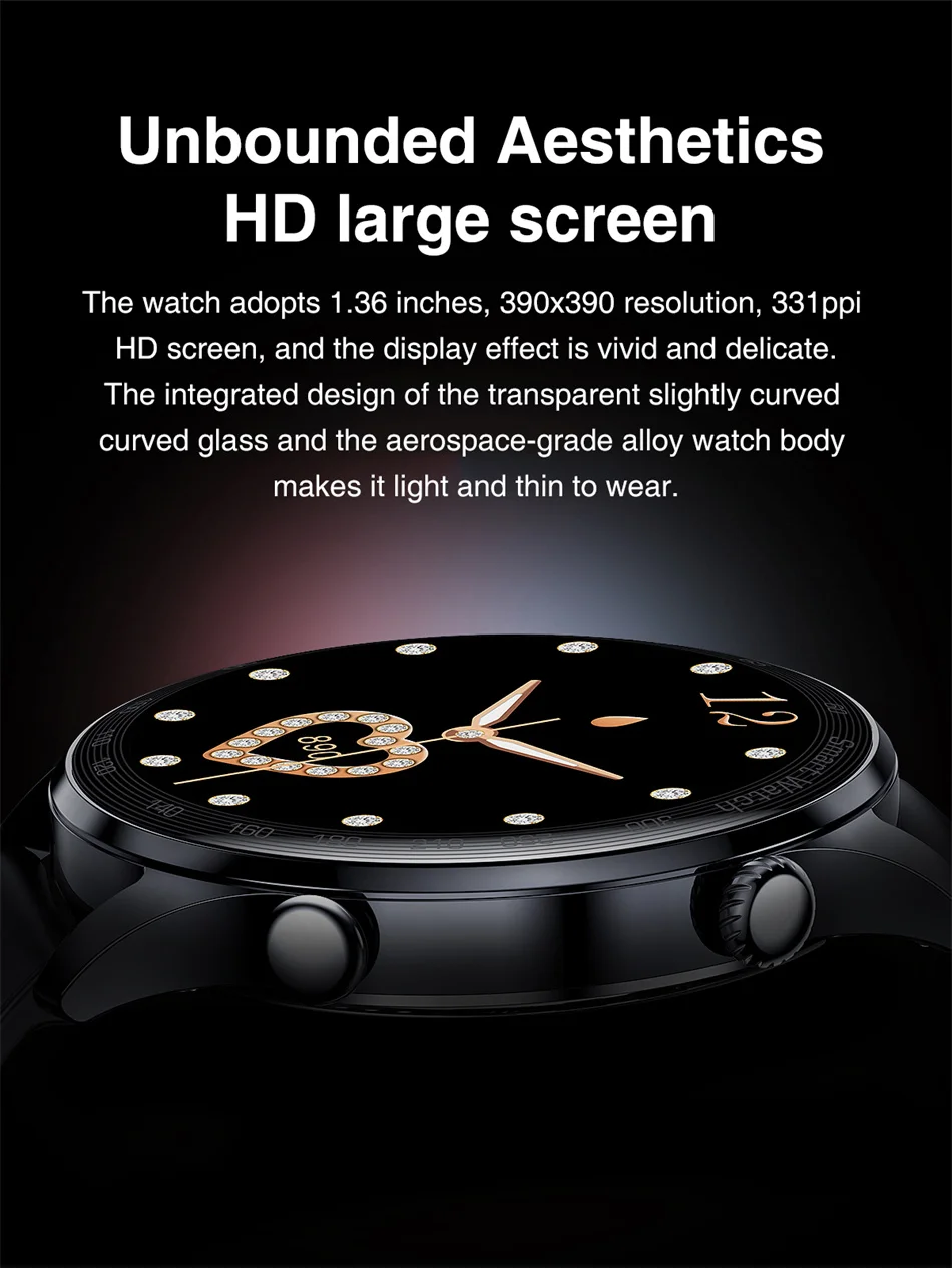 2022 New Bluetooth Call Smart Watch Men Women Heart Rate Monitor Fitness Tracker Music Player 1.36Inch 390*390 HD Smartwatch+Box