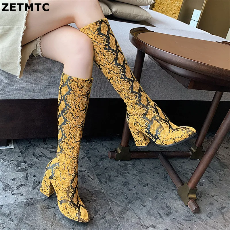 Женские сапоги для верховой езды женские высокие выше колена с животным принтом