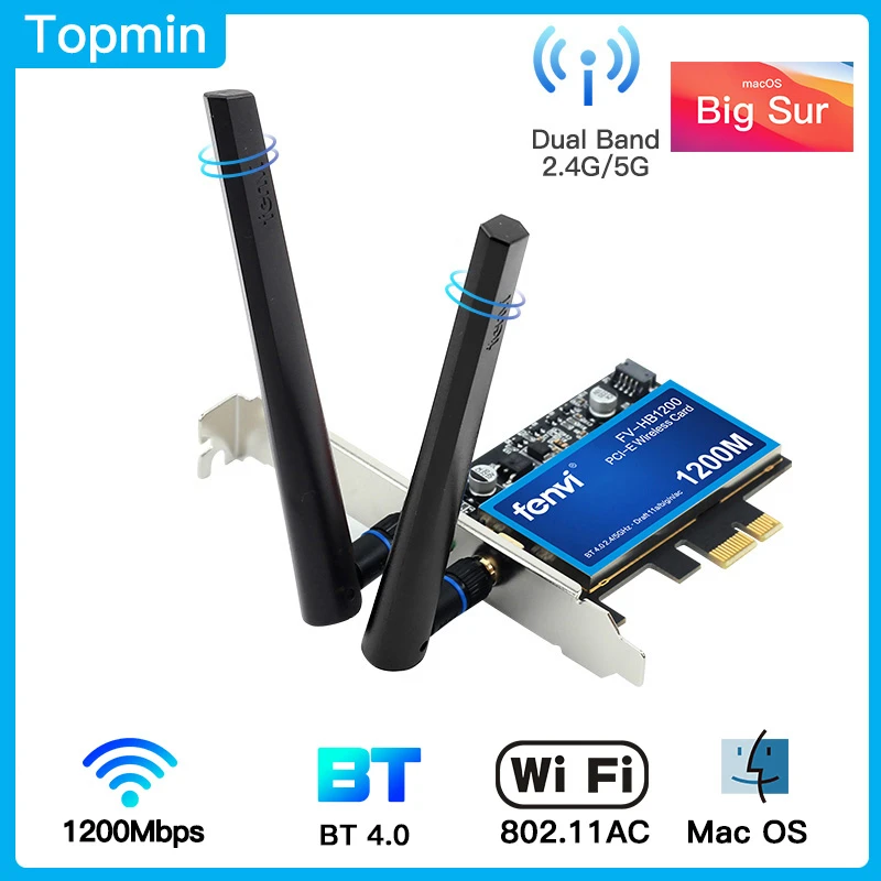 1200Mbps PCIe Wireless Adapter For MacOS Hackintosh Windows 11 10 Wifi Wlan  Card Bluetooth 4.0 Dual Band 802.11ac PCIe Desktop|Network Cards| -  AliExpress