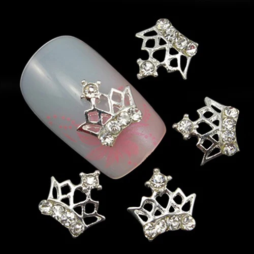 10Pcs lucido 3D cuore di ciliegio corona forma di albero di natale Nail Art strass borchie luccica Charms Lay regali adesivi per unghie decalcomanie