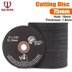 3 Inch Metal Cutting Discs Diameter 75mm Cut Off Wheels Fiber Cutter Reinforced Resin Blade For Angle Grinder Metalworking