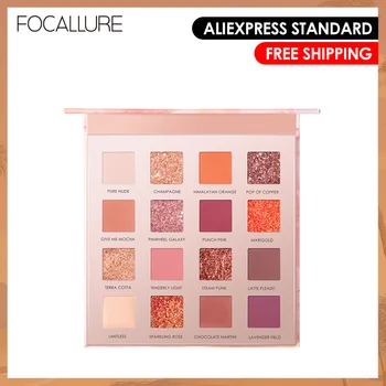 

FOCALLURE Sunrise Shimmer eye shadow palette easy to wear long lasting 16 colors Glitter Eyeshadow pallete professional shadows