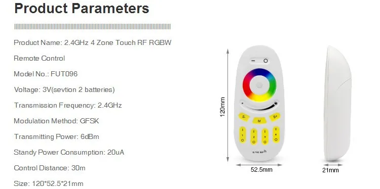 Mi светильник 2,4G RF беспроводной Одноцветный диммер CCT RGB RGBW RGB+ CCT для светодиодных лент контроллер умная Светодиодная лента пульт дистанционного управления - Цвет: FUT096