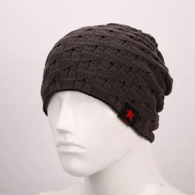 Hat autumn and winter Korean hat five-pointed star couple sleeve head hair hat double-sided available - Цвет: Армейский зеленый