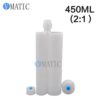 

Free Shipping Two Component 450ml/cc 2:1 Glue Dispensing Plastic Cartridge With Static Mixer/Mixing