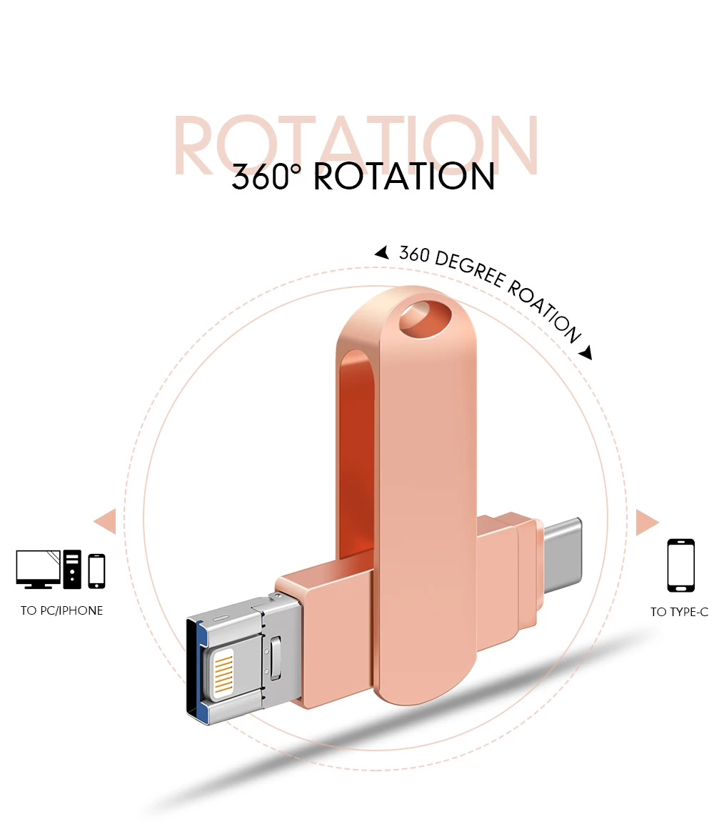 3 в 1 взаимный обмен данными между компьютером и периферийными устройствами 2,0 Флешка с поворотным шарниром 16 ГБ usb флэш-накопитель 8 Гб оперативной памяти, 16 Гб встроенной памяти, 32 ГБ, 64 ГБ, 128 ГБ флэш-накопитель для iPhone X/8/7/7 Plus/6 Plus/6s/5 ipad