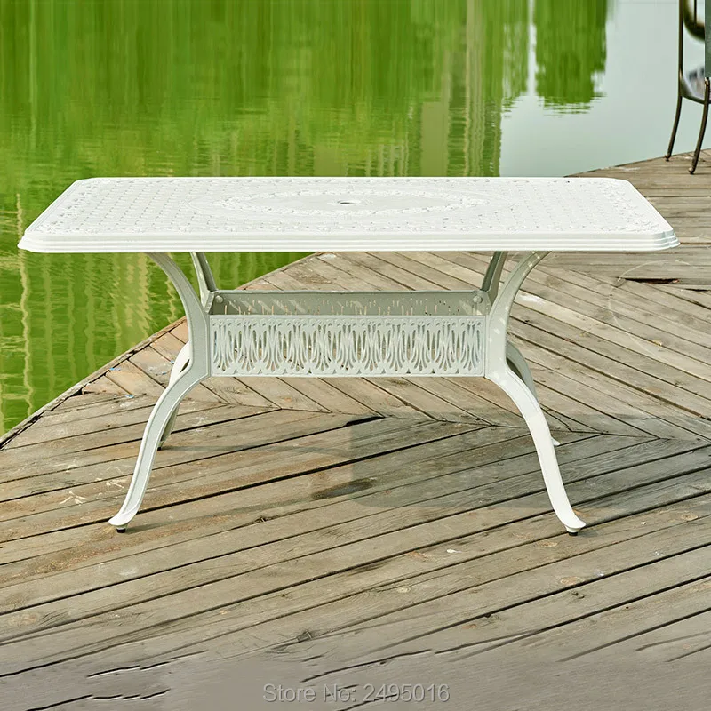 Набор из 7 частей литая алюминиевая мебель для веранды обеденный набор стол для уличной мебели и стульев прочный всепогодный