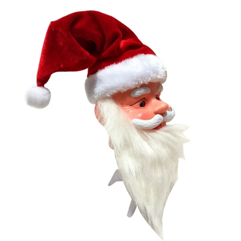 Пение Санта-Клауса маска голова парик борода костюм электрическая игрушка Рождественское украшение Праздничная Вечеринка поставки горячий