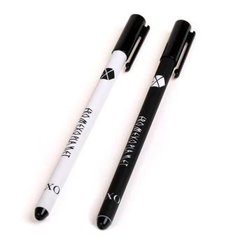 

1 Pcs Kawaii K-pop Exo Black Ink Gel Pen Black White Color Fans Collection Gift School Office Supplies