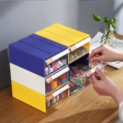 5 цветов хранение с экономией пространства коробка сборный строительный блок кирпичи ящик для хранения прозрачный пластиковый органайзер