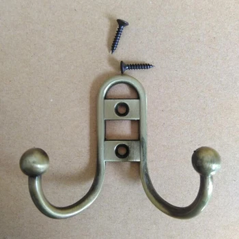

Good Quality Wrought Iron Hook Coat Racks Antique Coat Hat Wall Hooks Metal Double Hooks Hangers Robe Hanging Hooks Hardware New
