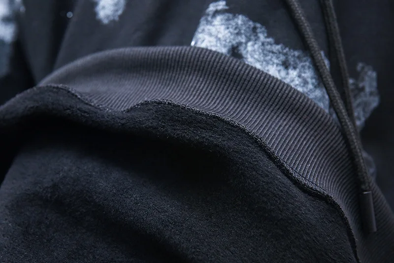 Off-white ow Высокое качество черный плюс бархат брызг пятнистый пальто для женщин и мужчин Толстовка