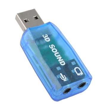 

1Pcs Stereo Headsets 5.1CH USB to 3.5mm Headphone 3D Sound Card Audio Adapter-Blue